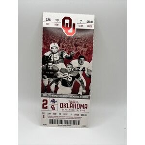 OKLAHOMA SOONERS‎ VS TULSA FOOTBALL TICKET STUB 9/19/2015 Baker Mayfield 3 TDs